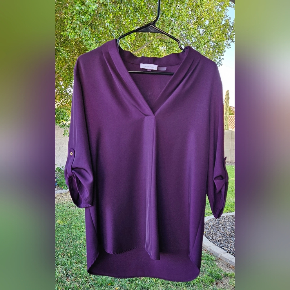 Calvin Klein Deep Purple Tunic Blouse M